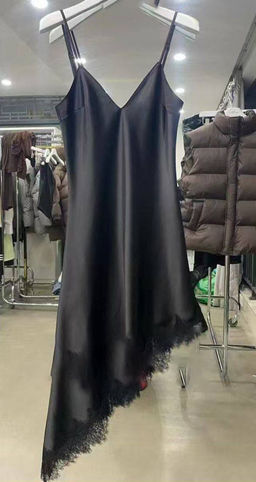 K13291 Платье атласное ЧЕРНЫЙ