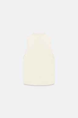 TOP SATINADO ALAMARES / Blanco roto
