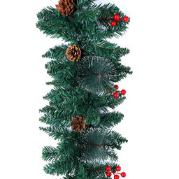 Гирлянда из елочных веток искусственная 2,7 метра 260 веток с ягодами и шишками / WA-1 /уп 17/Новый год - Галеонтрейд фото 2