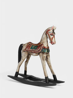 Сувенир интерьерный «Лошадка-качалка», 29×9×29 см, дерево, белый