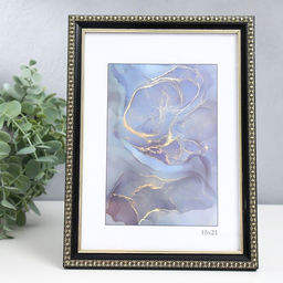 Фоторамка пластик "Камея" 15х21 см, чёрный (пластиковый экран)