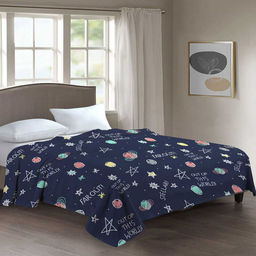 Плед/покрывало 100х150см "Farout", велсофт "Калифорния-1" набивной, полиэстер 100%, плотность 270г/м2, упаковка: 16х33см пояс бумажный, "Домашняя мода" (Россия)