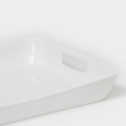 Поднос с ручками BEROSSI «Рондо», пластик, 42.2×28.2×5.2 см, белый