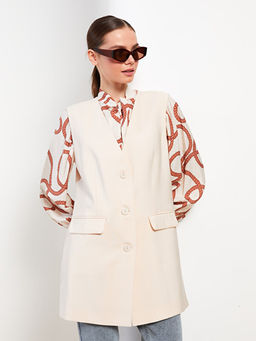 Kad?n V Yaka D?z Klasik Yelek