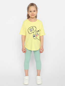 CRB wear / CSKG 90214-30 Комплект для девочки (футболка, бриджи),желтый/Ex.Cherubino