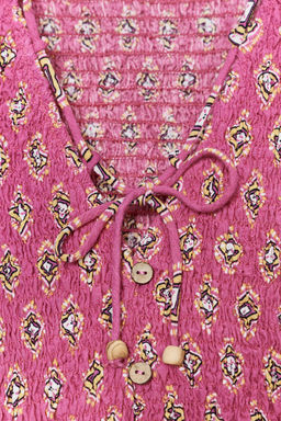 SMOCKED PRINT TOP - Zara фото 8
