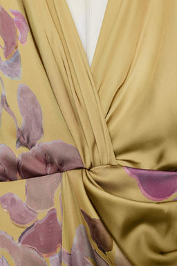 PRINTED SATIN MIDI DRESS - Zara фото 9