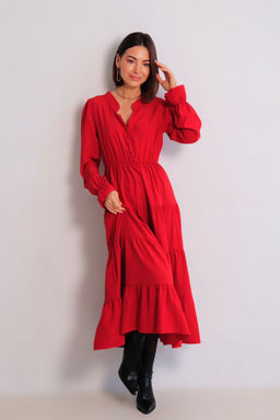 Martichelli Платье ягодное с многоярусной юбкой  фото 6