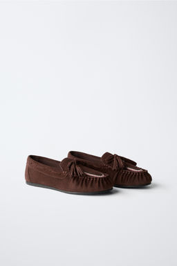 LEATHER TASSEL LOAFERS - Zara фото 2