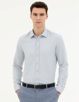Gri Slim Fit Uzun Kollu G_mlek - Pierre cardin фото 3