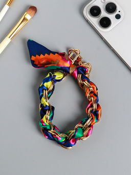 Брелок для ключей на 2 карабинах «Платок и цепочка», яркий, на сумку, рюкзак, 20×10×1.7 см