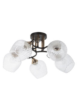 Люстра 11295-9/5, 5×60 Вт, E27, чёрная, золотистая