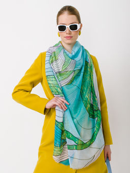 Большой мягкий очень нежный двусторонний палантин в стиле арт-деко - Tantino фото 7