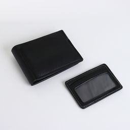 Портмоне мужское, с картхолдером, без застёжки, чёрное