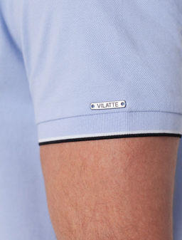 Футболка с V-вырезом из премиального хлопка с эластаном - Vilatte фото 2