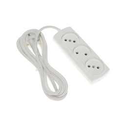 Удлинитель Luazon Lighting ECO, 3 розетки, 2.7 м, 10 А, 2200 Вт, ПВС 2×0.75 мм2, без заземления, белый