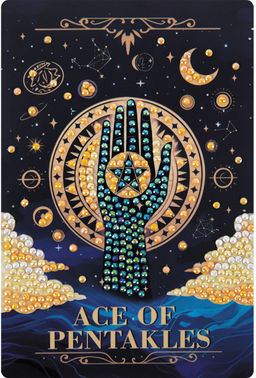 Кристальная (алмазная) мозаика ФРЕЯ ALVM-114 магнит Таро. Туз пентаклей 10 х 15 см