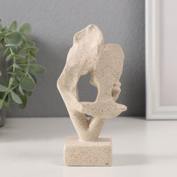 Бюст фигурка полистоун Влюблённые, белый в крапинку, 7.5?5?14.5 см