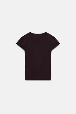 CAMISETA TEXTO DELANTERO / Chocolate - Zara фото 5
