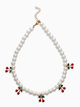 Бусы жемчужные "Вишня", цветные в золоте