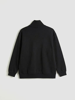 Dik Yaka Erkek Kal?n Sweatshirt