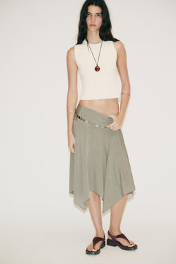 LEATHER STUDDED SANDALS - Zara фото 8