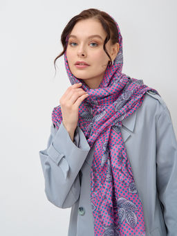 Большой, красивый двусторонний палантин с рисунком в стиле арт-деко - Tantino фото 7