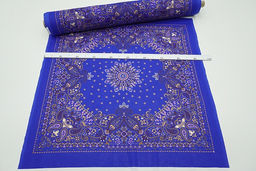 Ситец Восточные узоры (Гол.платок 0.95м*0.95м) цв.васильковый, ш.0.95м, хлопок-100%, раппорт 1м - Купава фото 2