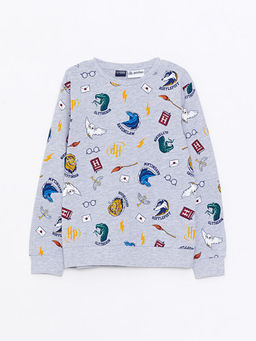 Bisiklet Yaka Harry Potter Bask?l? Uzun Kollu Erkek ?ocuk Ti??rt