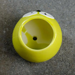 Горшок для цветов «Сова Гриня» керамический, 150 мл, 5×6 см, жёлтый