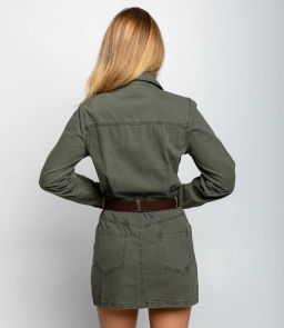 Джинсовое платье #КТ9199 (1), серо-зелёный - Dommod фото 3