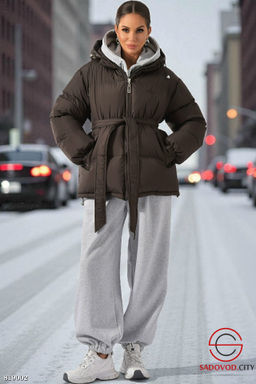 Зимняя дутая женская куртка с капюшоном