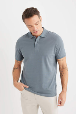 New Regular Fit K?sa Kollu Basic Duz Polo Tisort - Defacto фото 8