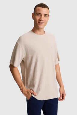 Erkek Ta_ Comfort Fit Bisiklet Yaka Ti__rt