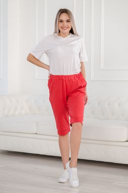 Бриджи женские из интерлока на манжете терракот - Амадэль фото 9