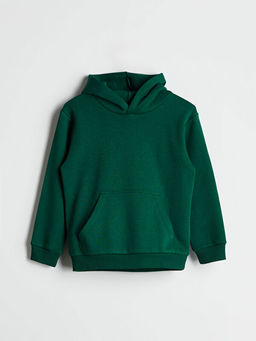 Kap??onlu D?z Erkek ?ocuk Kal?n Sweatshirt