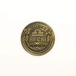 Монета сувенир знак зодиака «Весы», d=2.5 см