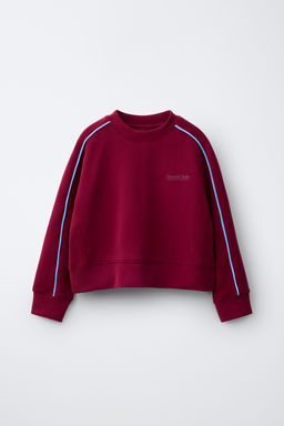 SUDADERA SPORTY CONTRASTE / Burgundy - Zara фото 3
