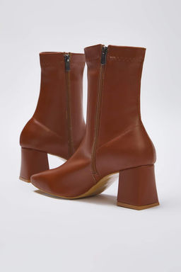 Taba Strec Fermuarl? Kad?n 7 cm Blok Topuklu Bot TAKAW26BO00002