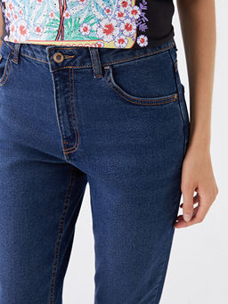 Y?ksek Bel Straight Fit Kad?n Jean Pantolon