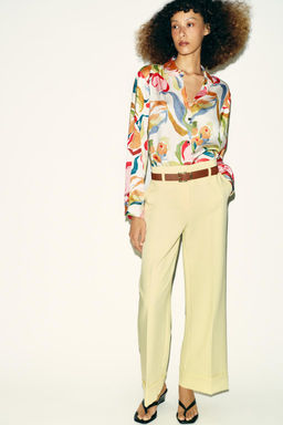FLORAL PRINT SATIN SHIRT