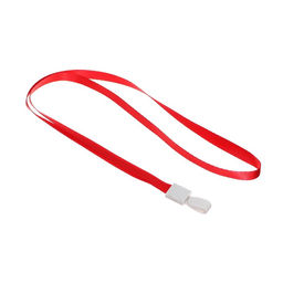 Цена за 100 шт. Лента для бейджа, ширина-10 мм, длина-80 см, с пластиковым держателем, красная