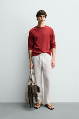 PANTAL?N RELAXED FIT ESTRUCTURA / Blanco roto