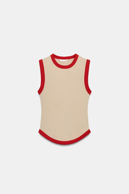 CAMISETA VIVOS CONTRASTE / Beige - Zara фото 4