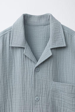 CAMISA BOWLING TEXTURA / Azul / Gris - Zara фото 3