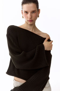 Jersey de punto acanalado con escote barco - H&m фото 3