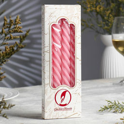 Набор свечей витых, 2.3×24.5 см, 5 ч, 50 г, 4 шт., светло-розовый