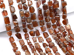 Бусины из граната (спессартин) кристаллы 8*10мм, 25см, 21 бусина Радуга камня