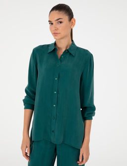 Koyu Ye_il Comfort Fit Uzun Kollu G_mlek