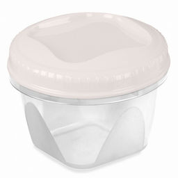 Контейнер для продуктов пластмассовый "Тондо" 1,2л, д14,8см, h10,8см, завинчивающаяся крышка, кремовый, подходит для СВЧ (Россия)